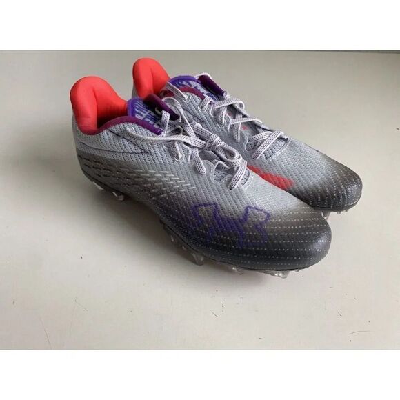 Under Armour Blur Smoke MC Halo Grey Metallic Ore Cleats Shoes Women’s Size 8.5 - Picture 3 of 10